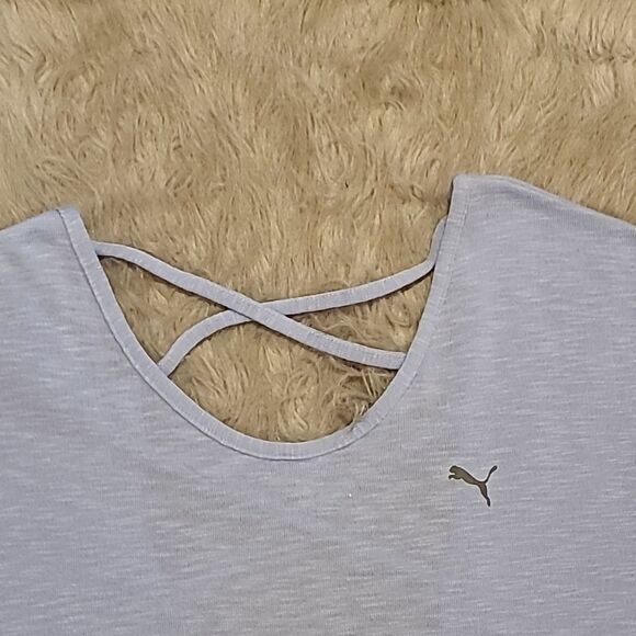 Puma womens‎ light purple soft open back tshirt size medium - Picture 2 of 7